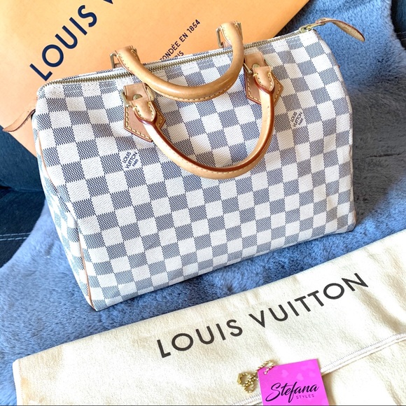 Louis Vuitton Handbags - Louis Vuitton Speedy 30 Damier Azur Satchel Bag